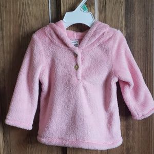 Hooded fuzzy pullover